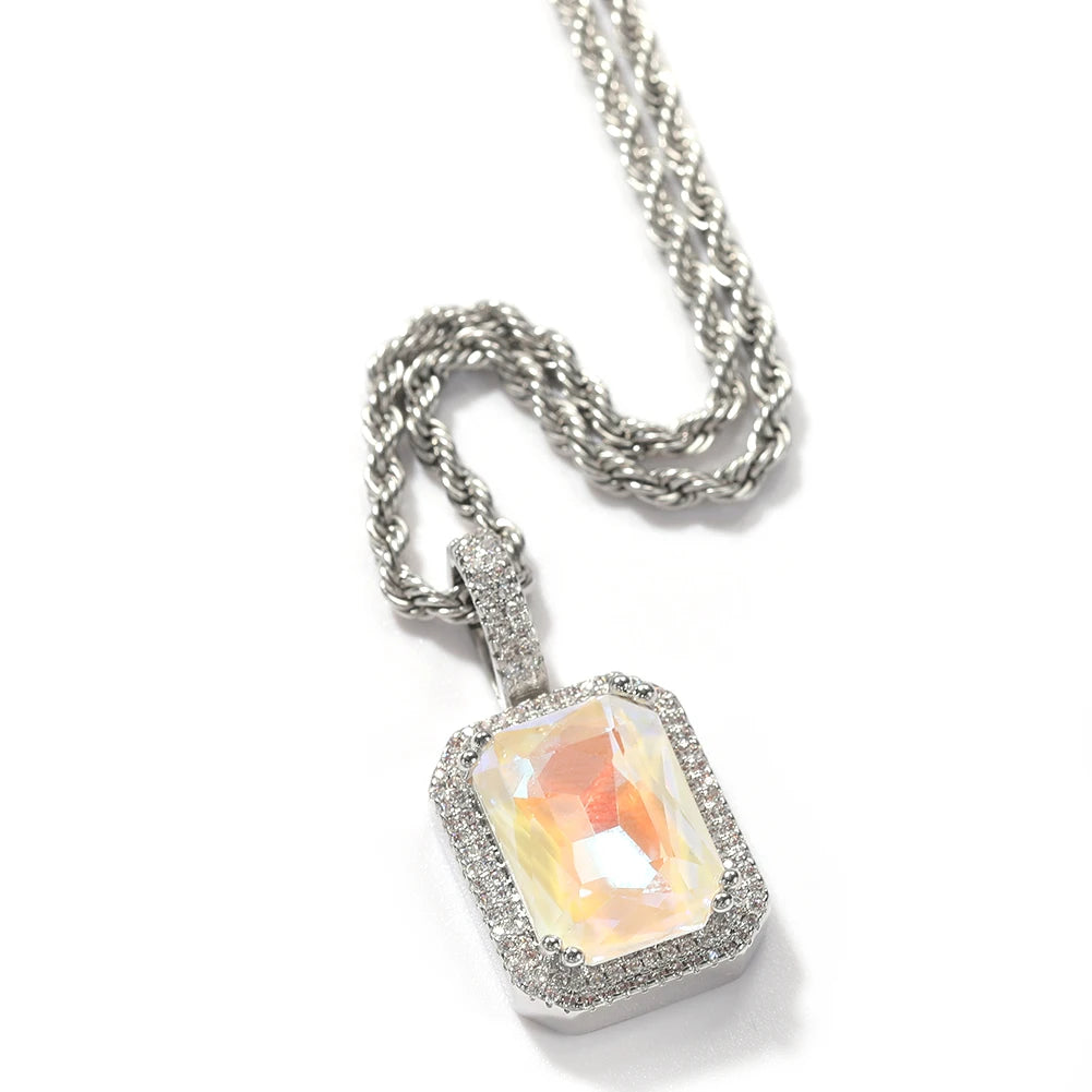 Iced Out Crystal Pendant Necklace
