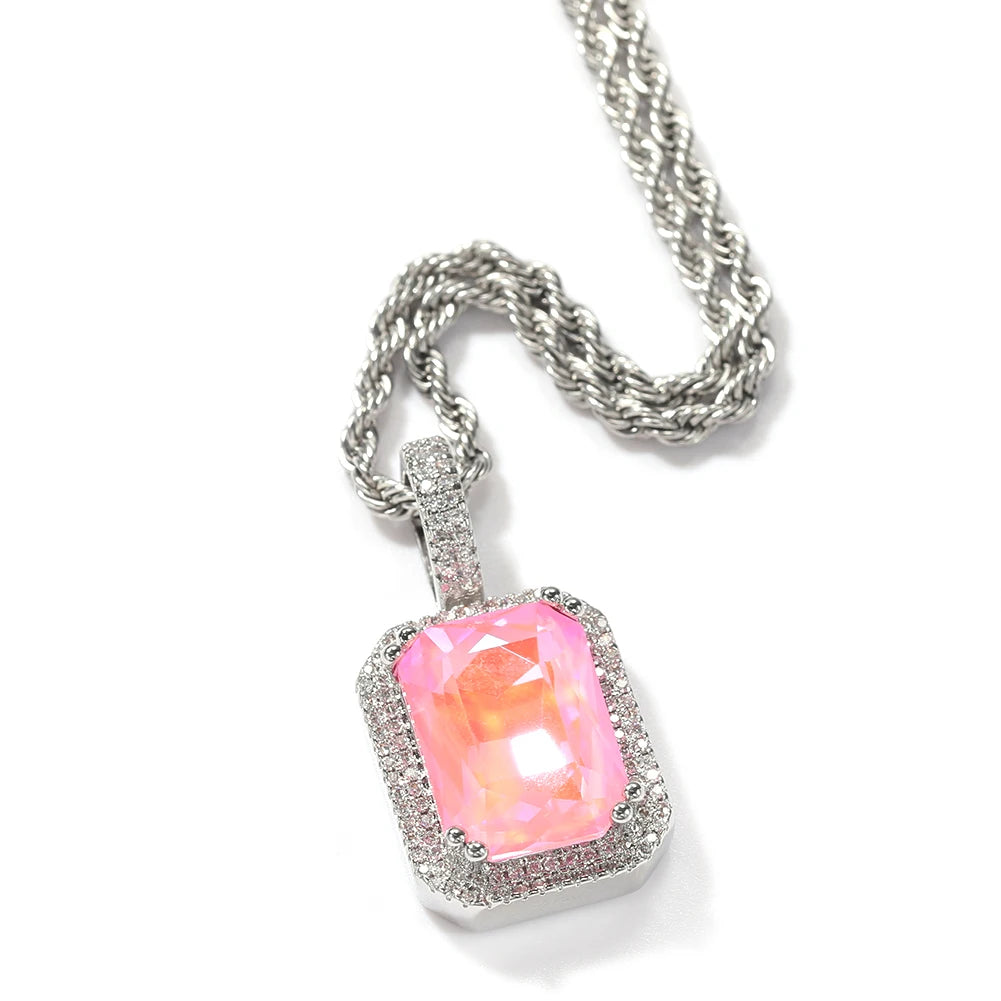 Iced Out Crystal Pendant Necklace