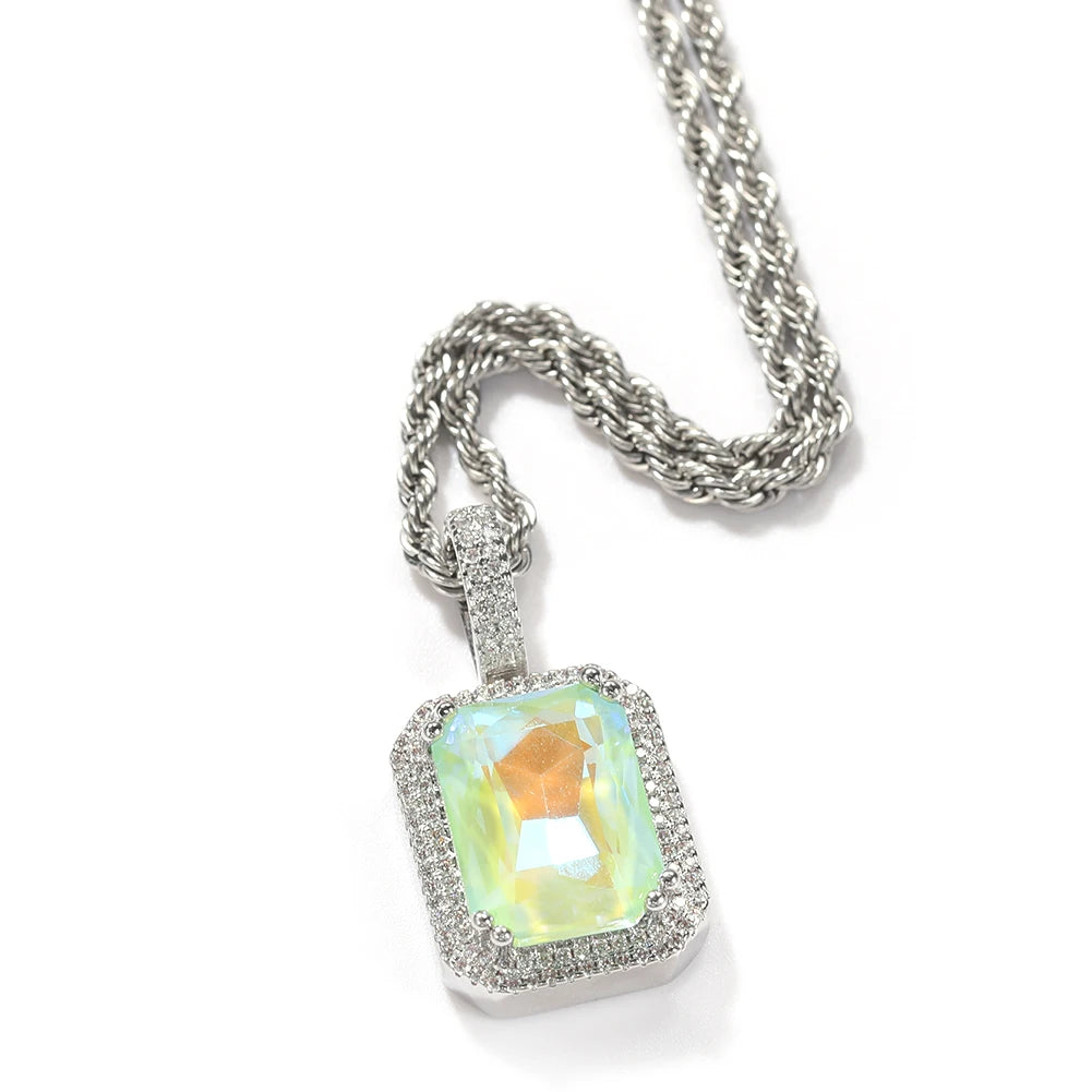 Iced Out Crystal Pendant Necklace
