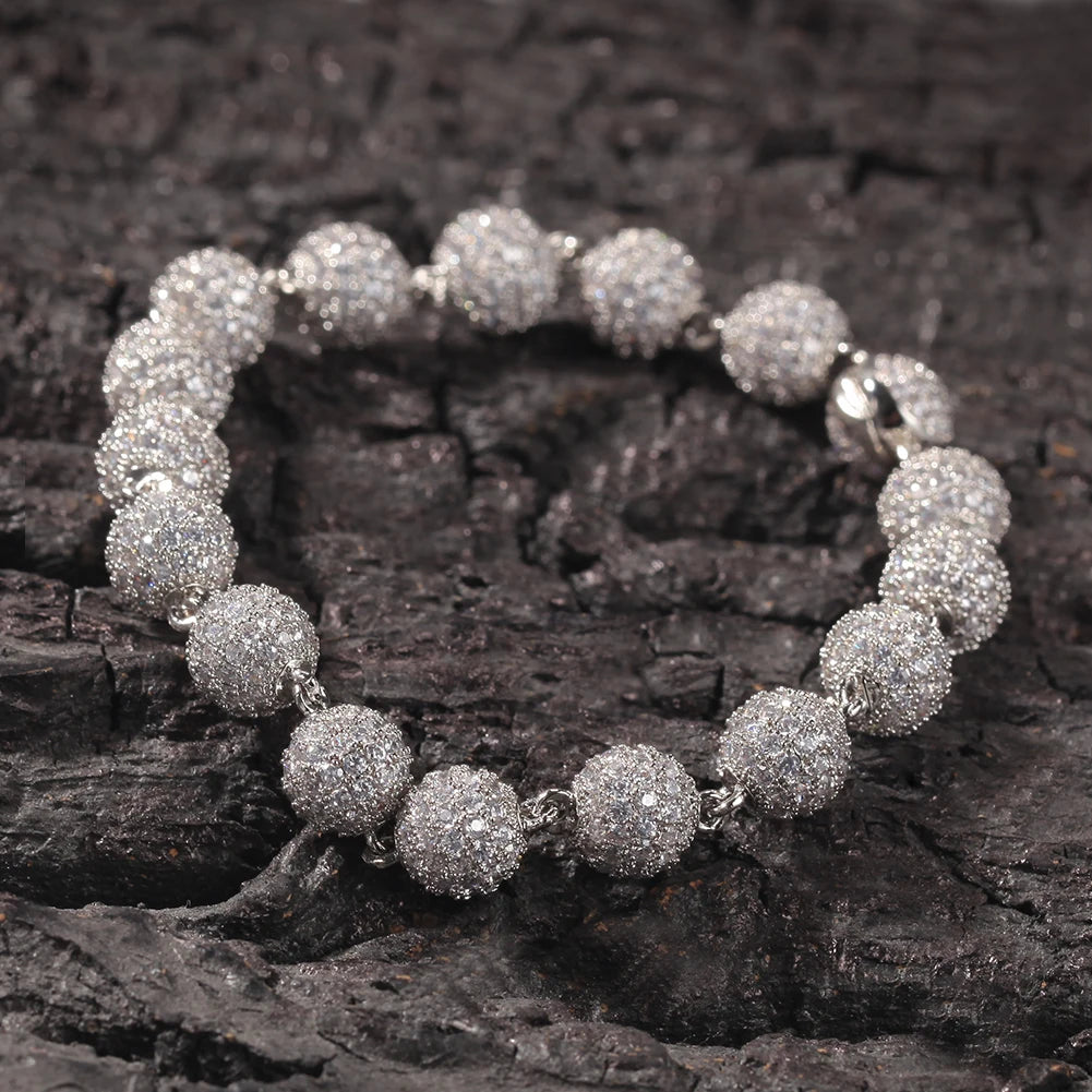 Iced-Out Round Ball Miami Cuban Bracelet