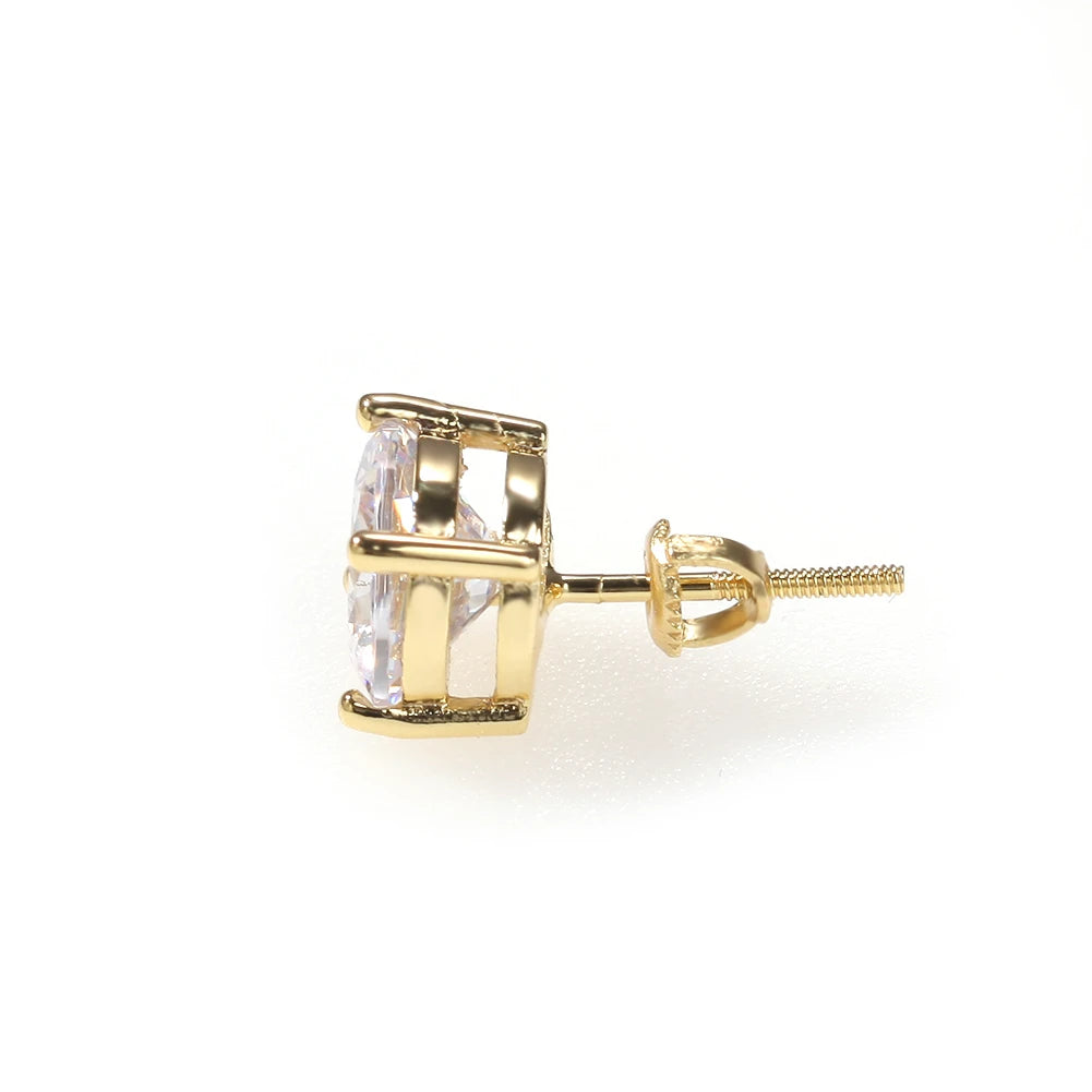 Gold Plated Icy Stoned Stud Earrings