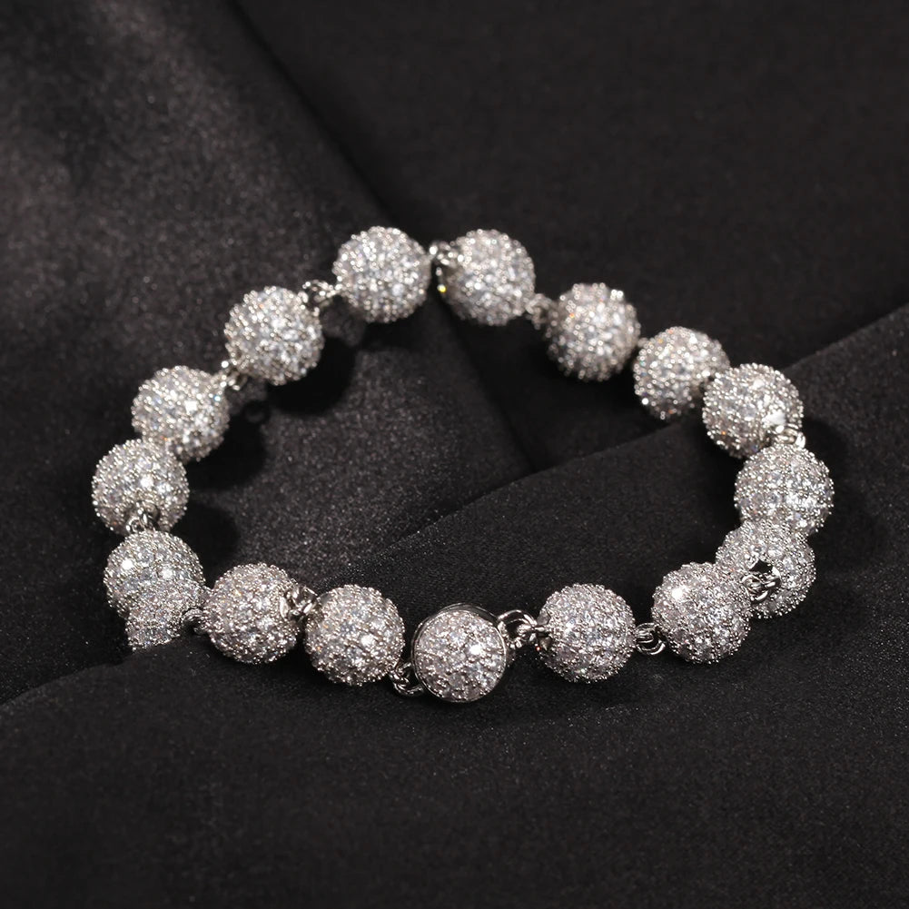 Iced-Out Round Ball Miami Cuban Bracelet