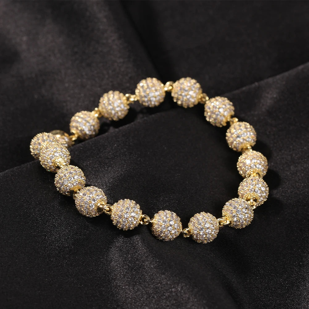 Iced-Out Round Ball Miami Cuban Bracelet