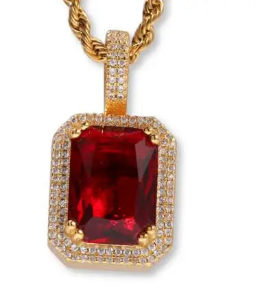 Iced Out Crystal Pendant Necklace