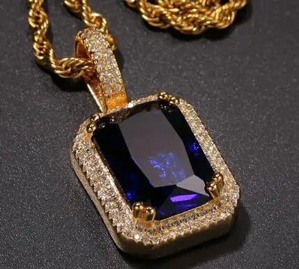 Iced Out Crystal Pendant Necklace