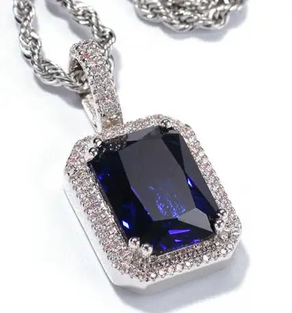 Iced Out Crystal Pendant Necklace