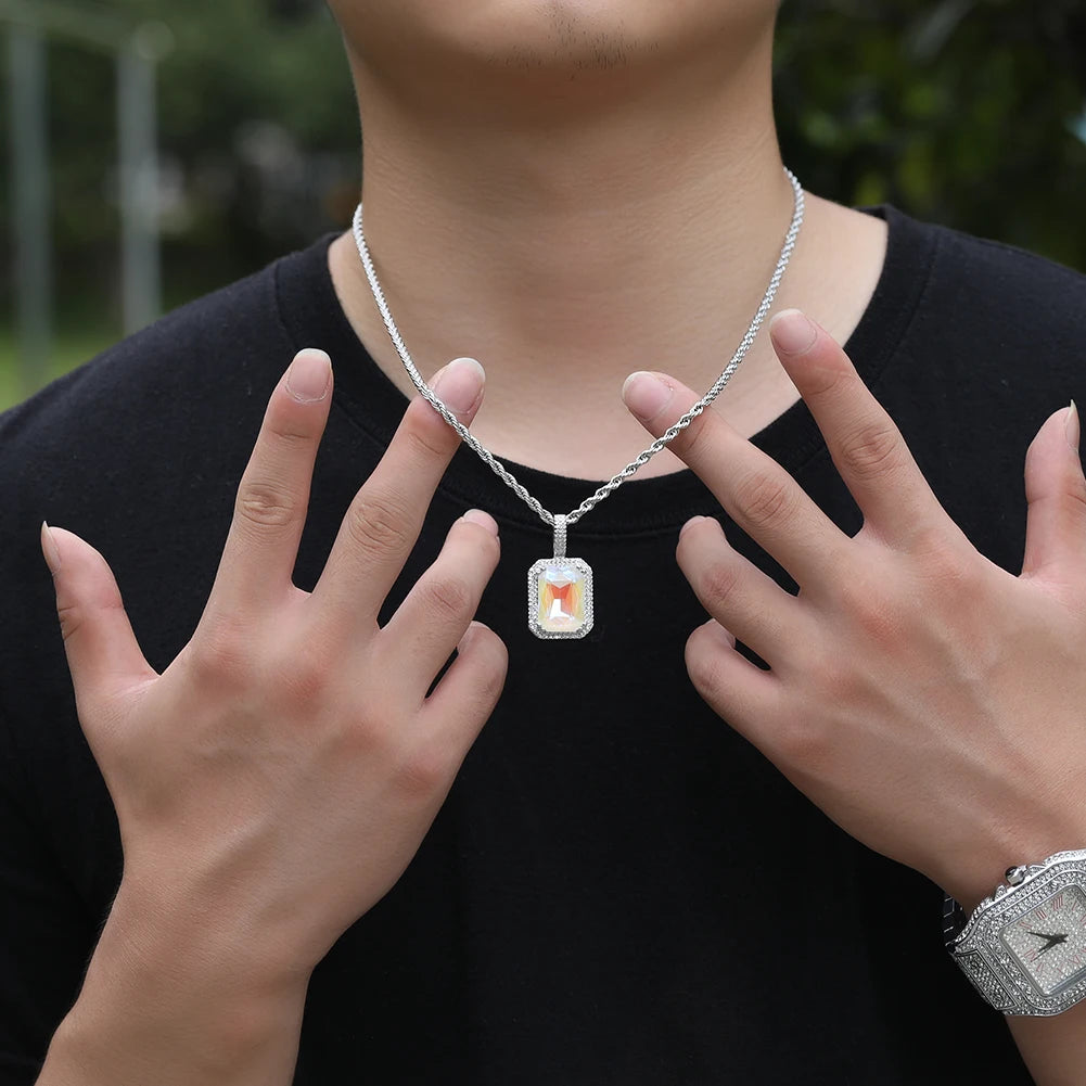 Iced Out Crystal Pendant Necklace