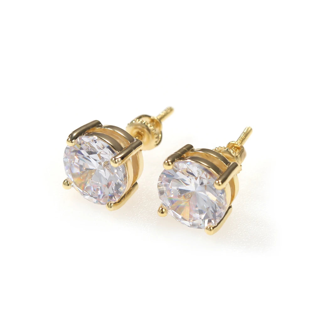 Gold Plated Icy Stoned Stud Earrings