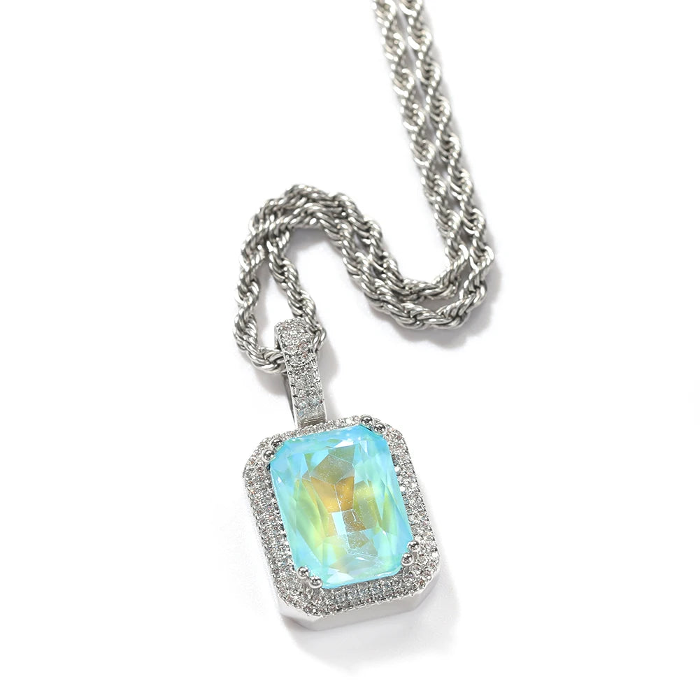 Iced Out Crystal Pendant Necklace