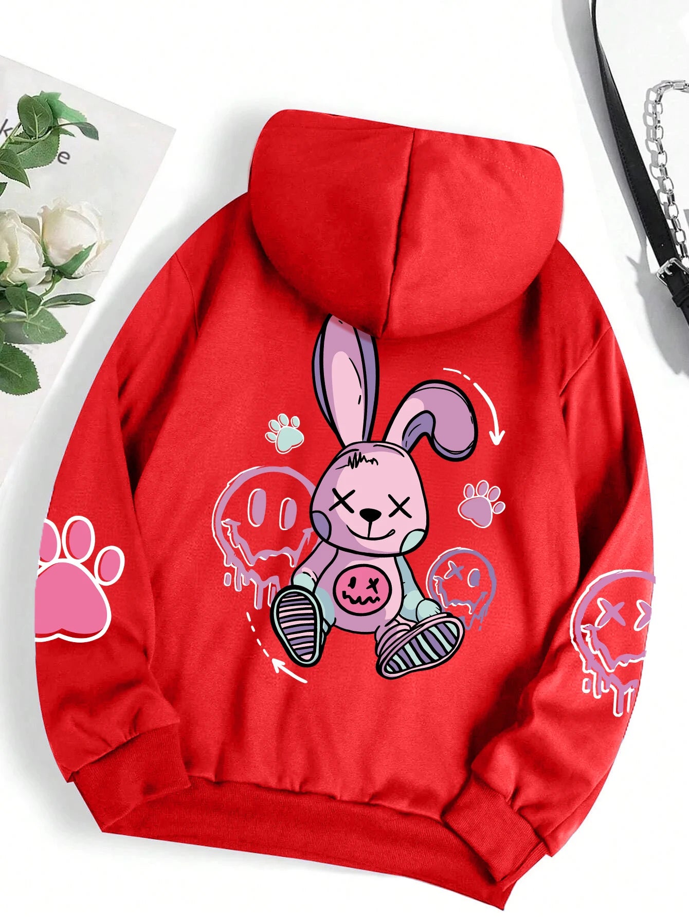 Graphic Bunny Street Fashion Hoodie for Women