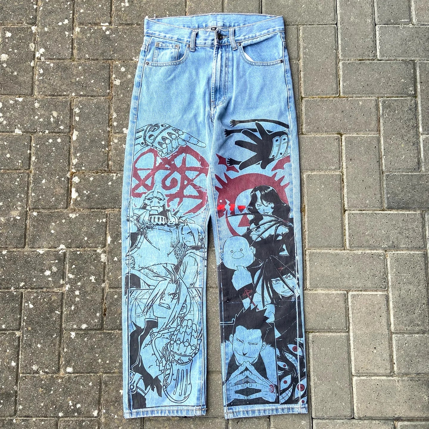 Baggy Anime Printed Denim Jeans