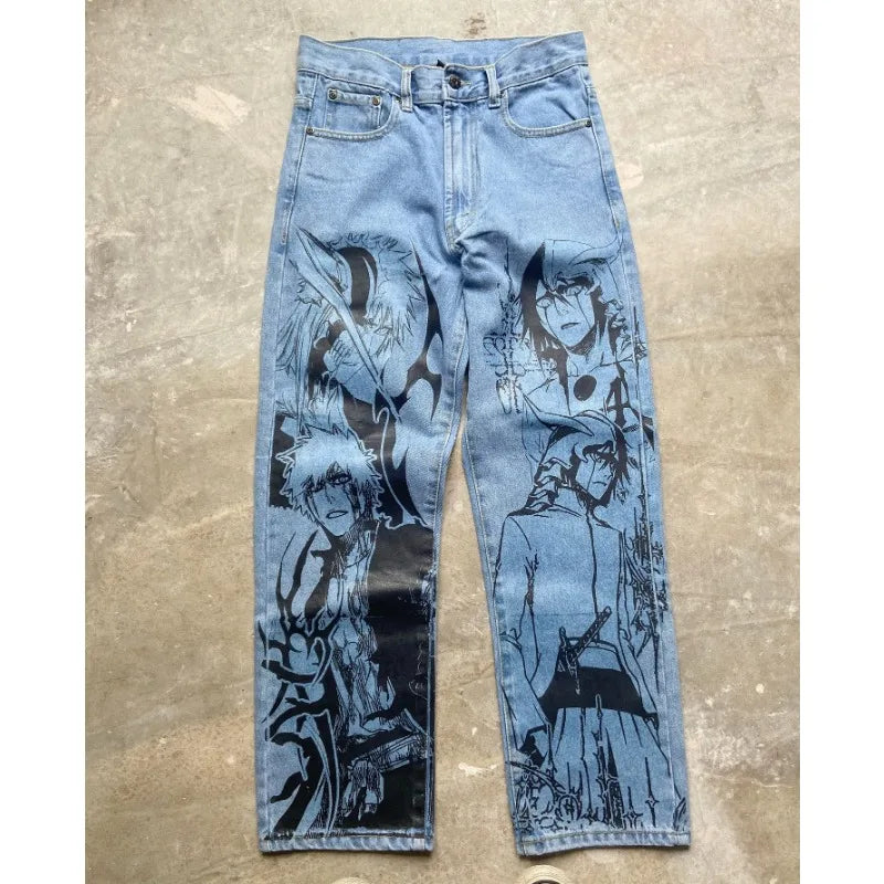 Baggy Anime Printed Denim Jeans