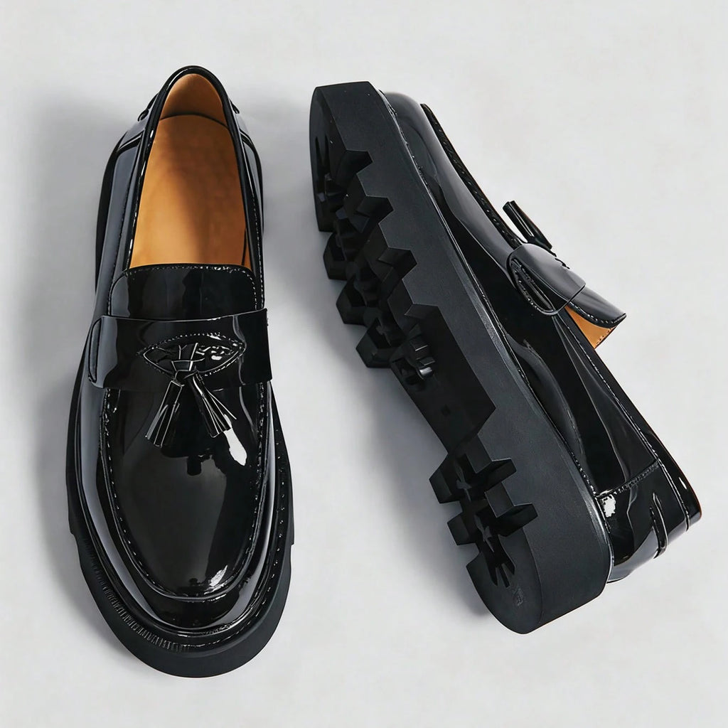 Men's Classic Fashion Thick Sole Penny Loafers Slip-On Business Dress Shoes