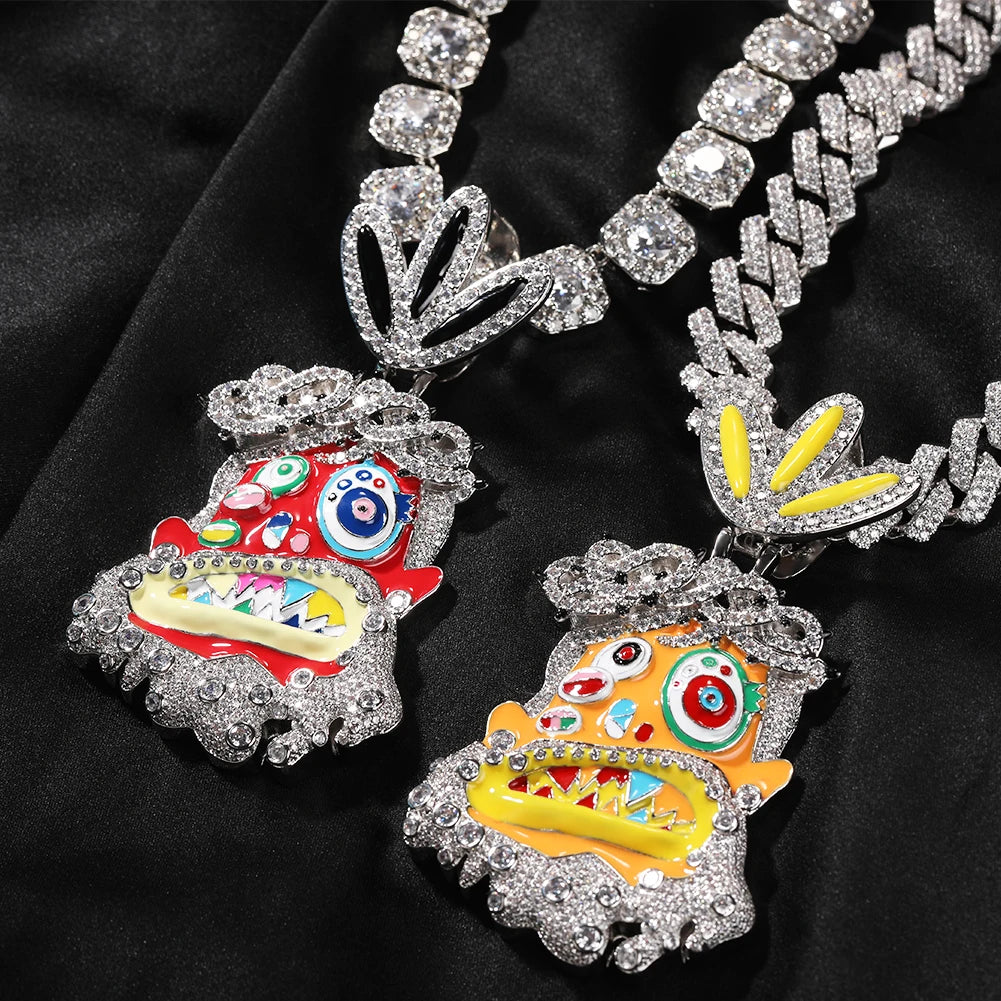 Iced-Out Travis Scott Ghost Pendant Necklace