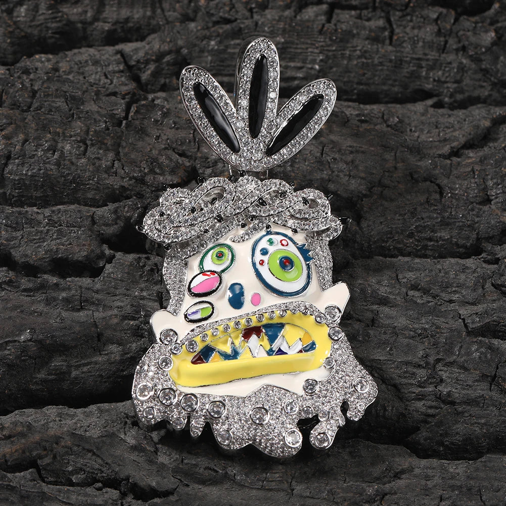 Iced-Out Travis Scott Ghost Pendant Necklace