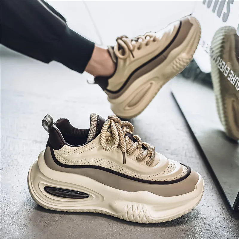 Men's Fashionable Thick Soled Skateboarding Shoes