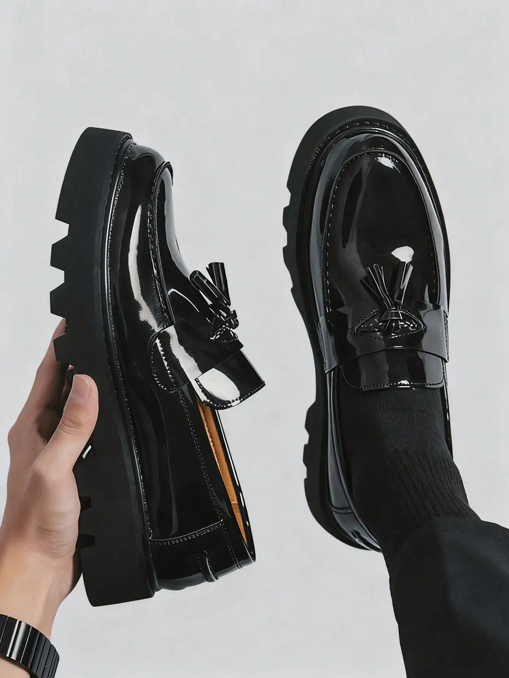 Men's Classic Fashion Thick Sole Penny Loafers Slip-On Business Dress Shoes