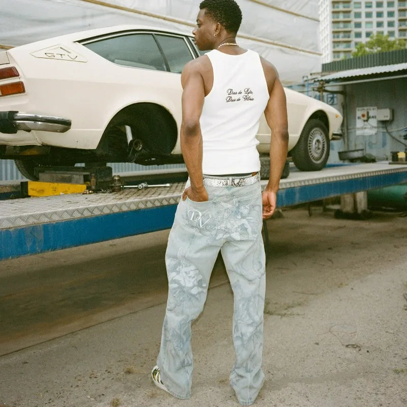 Baggy Trendy Retro Jeans (Cupid Pattern)