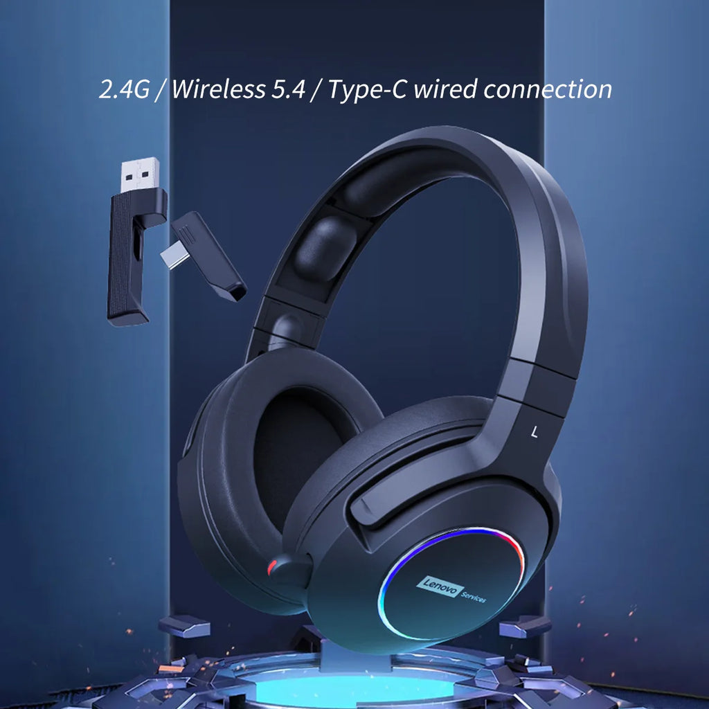 Low Latency Wireless Tri-Mode Headset with In-Game Noise Reduction by Lenovo
