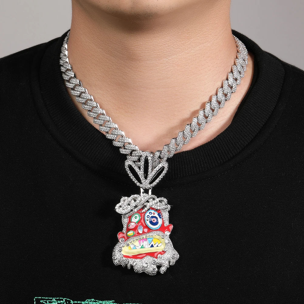 Iced-Out Travis Scott Ghost Pendant Necklace