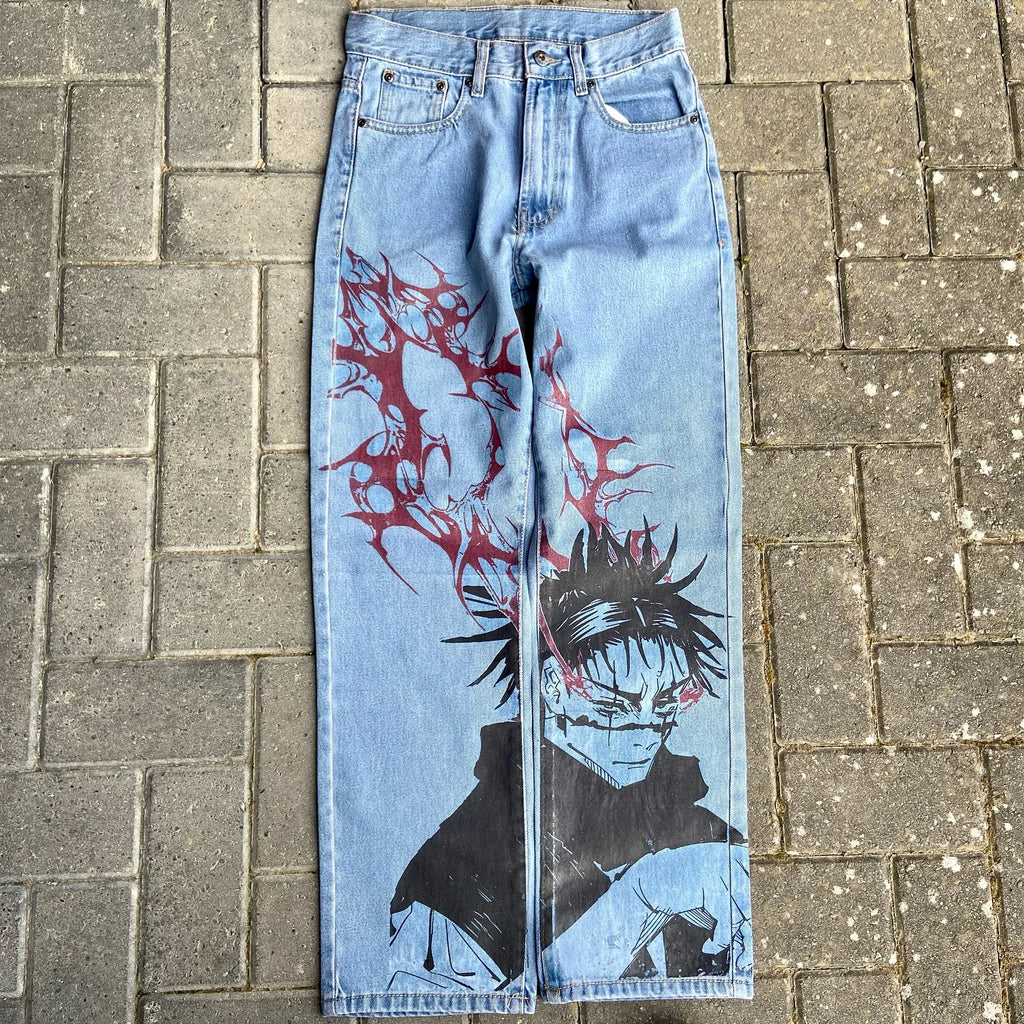 Baggy Anime Printed Denim Jeans