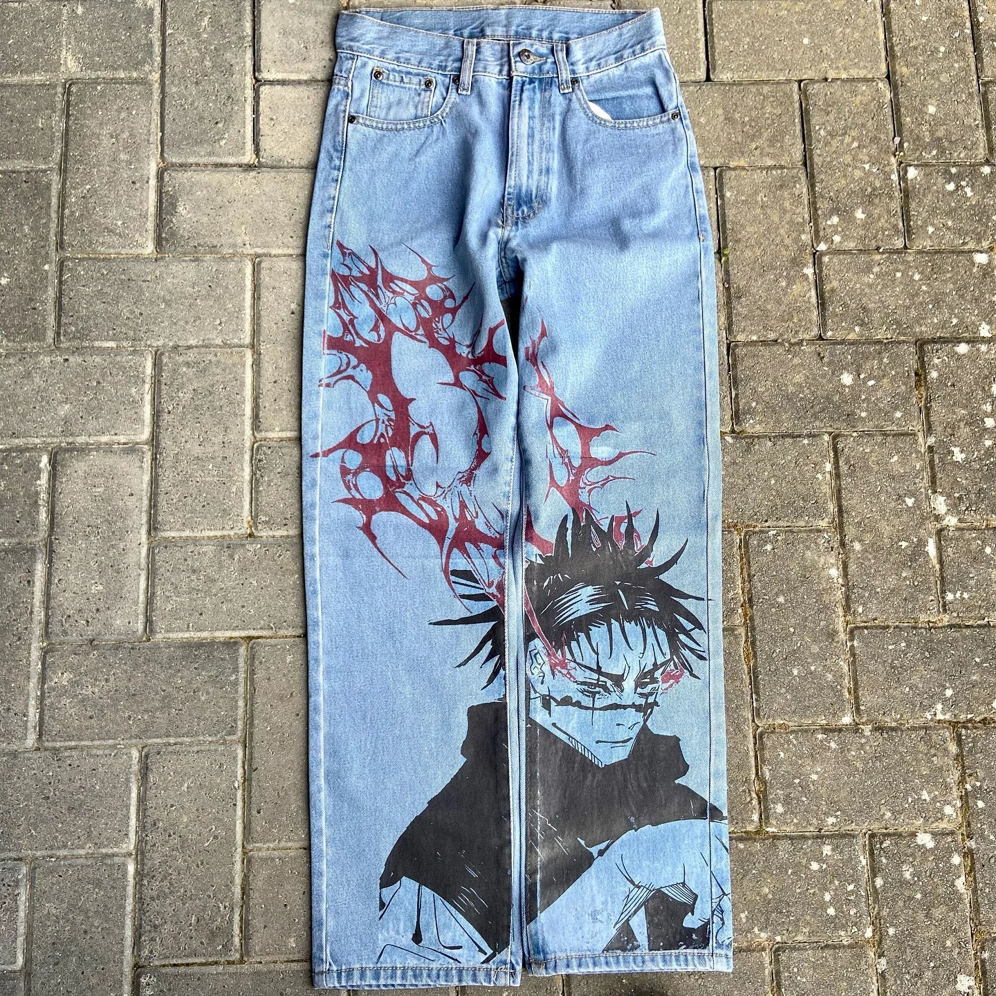 Baggy Anime Printed Denim Jeans