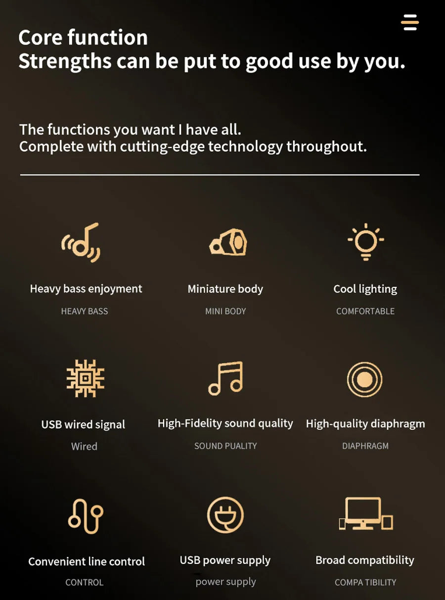 Classic Small Portable Wired Desktop Speakers by Lenovo