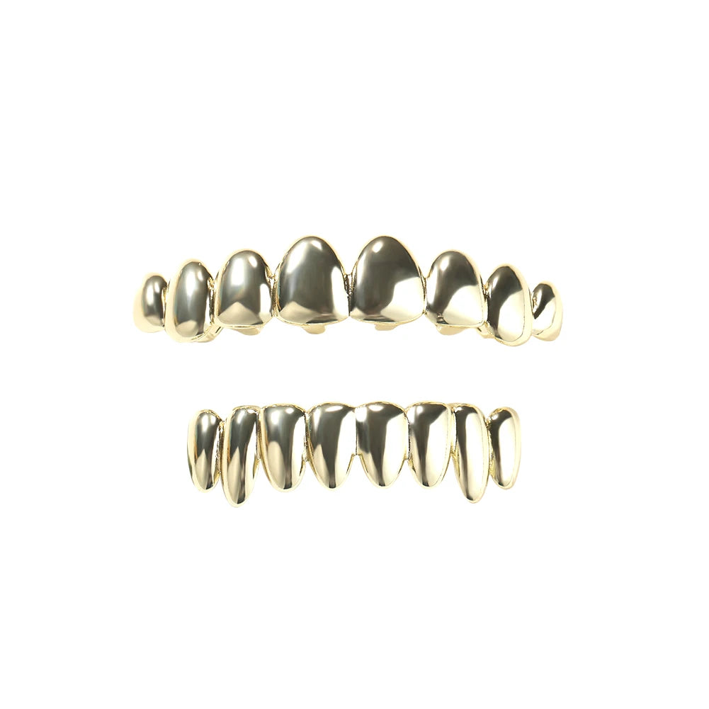 14K Gold Polished Plated Grillz