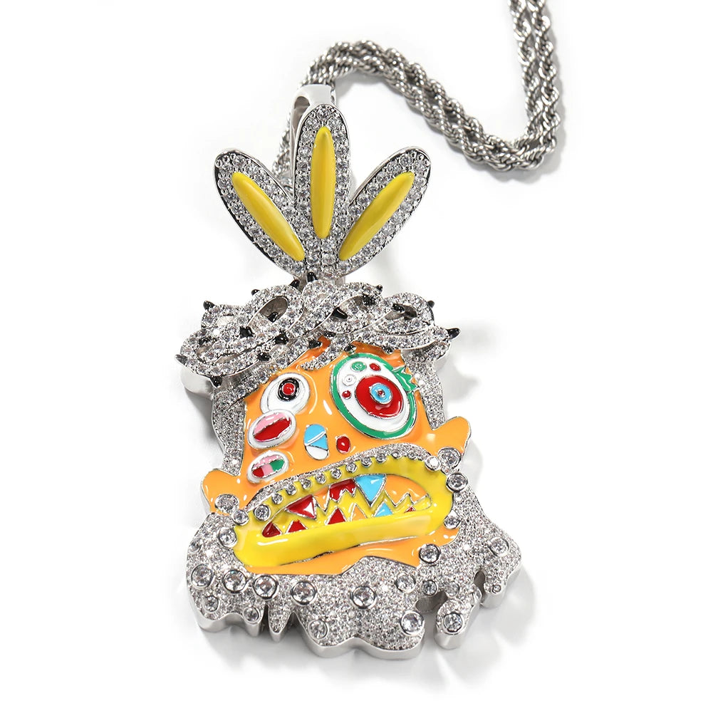Iced-Out Travis Scott Ghost Pendant Necklace