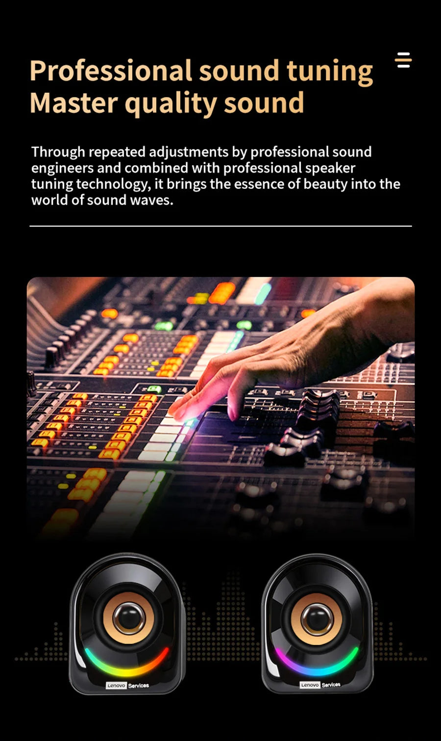 Classic Small Portable Wired Desktop Speakers by Lenovo