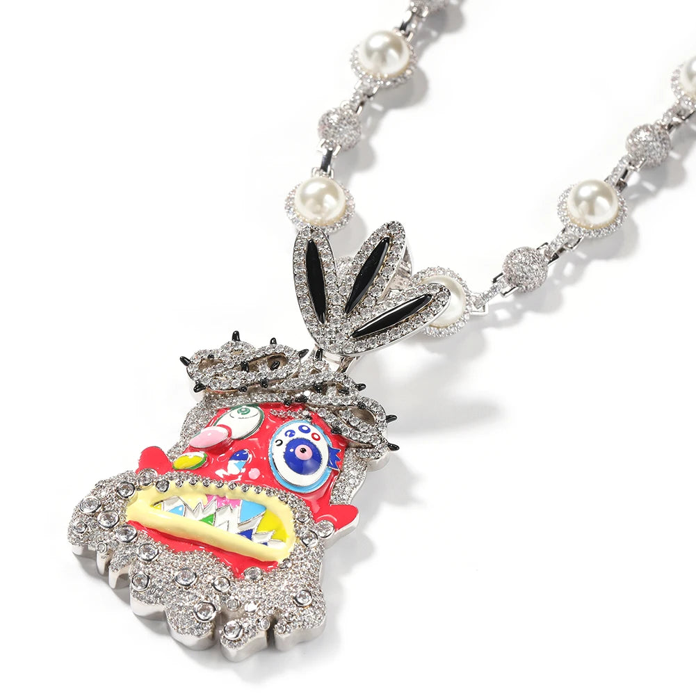 Iced-Out Travis Scott Ghost Pendant Necklace