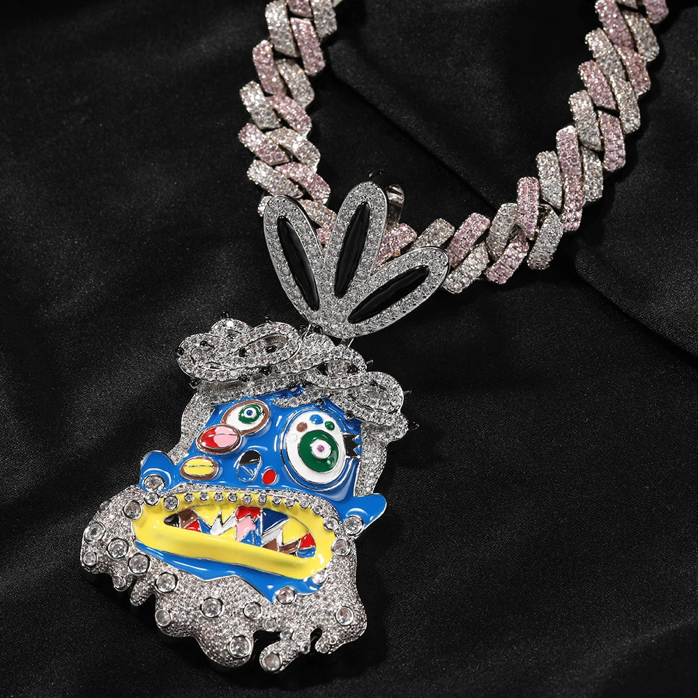 Iced-Out Travis Scott Ghost Pendant Necklace