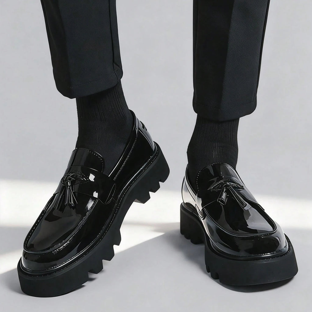 Men's Classic Fashion Thick Sole Penny Loafers Slip-On Business Dress Shoes