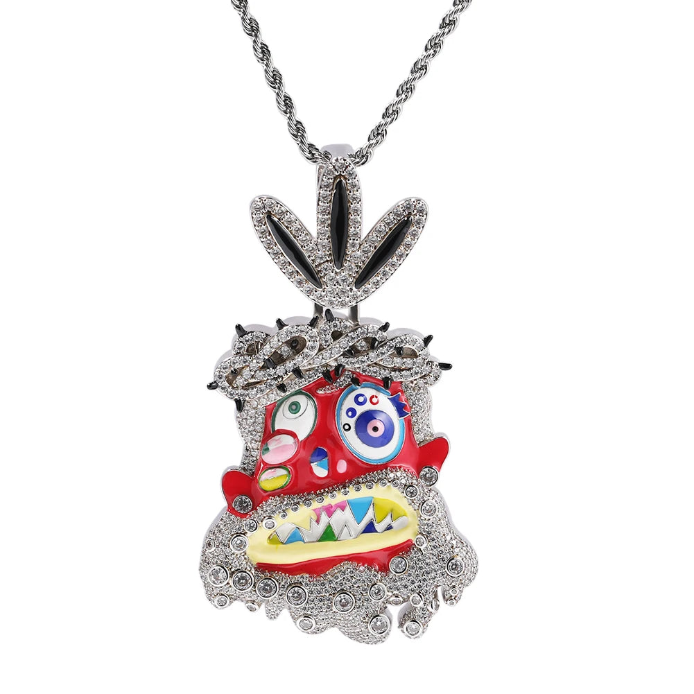Iced-Out Travis Scott Ghost Pendant Necklace