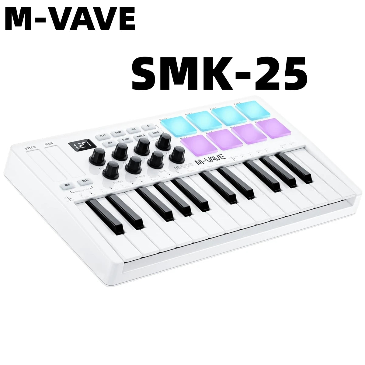 M-VAVE SMK-25 Pro MIDI Controller Wireless/USB DAW Sync | RGB Backlit