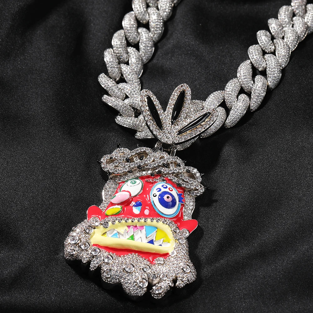 Iced-Out Travis Scott Ghost Pendant Necklace