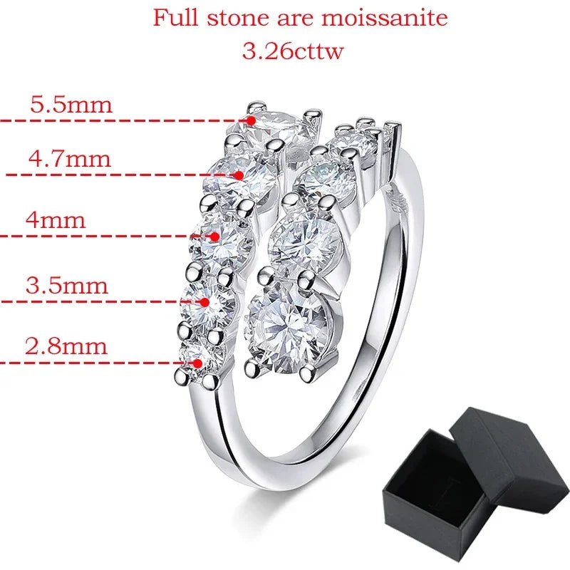 Sparkling Flawless Diamond Full Moissanite Rings