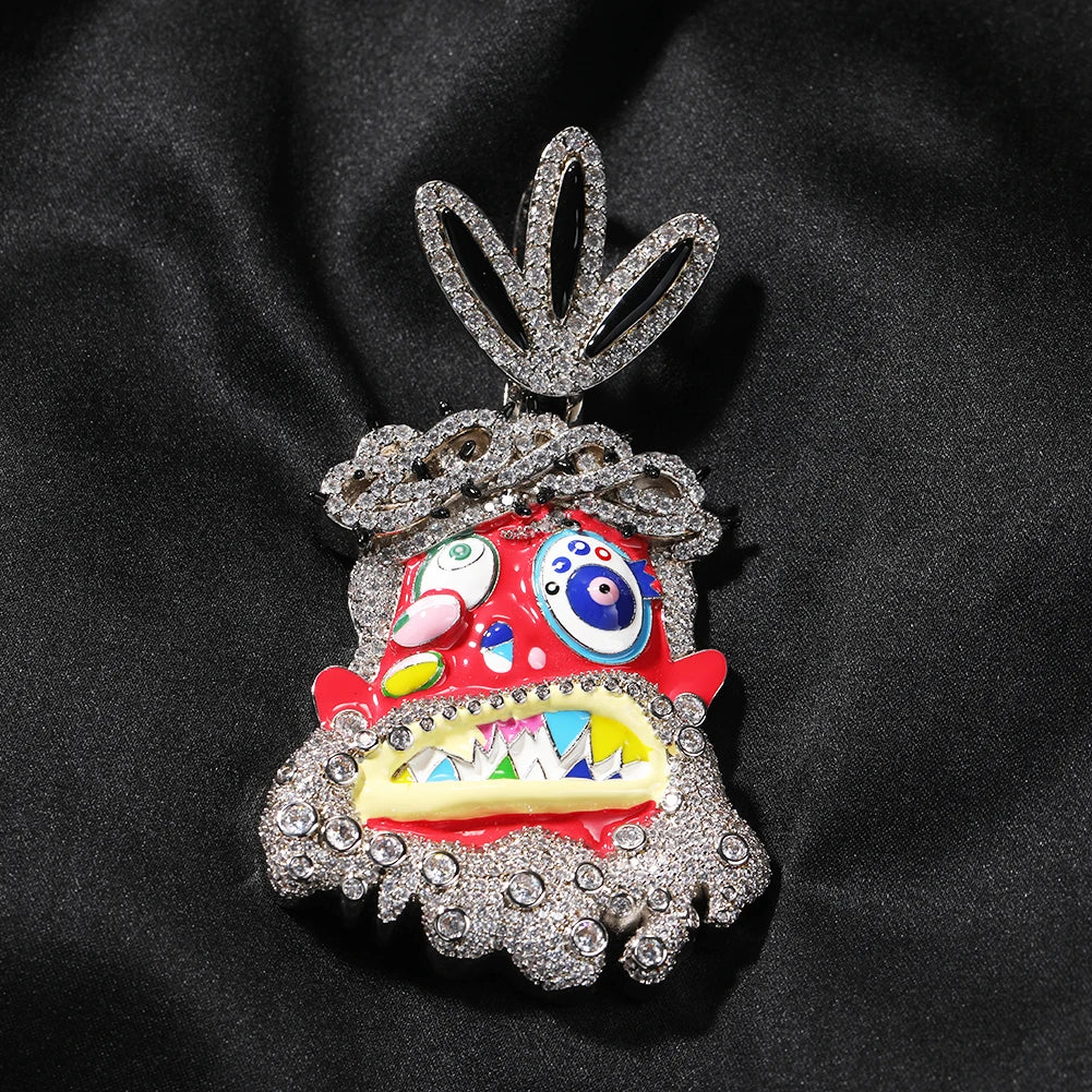 Iced-Out Travis Scott Ghost Pendant Necklace