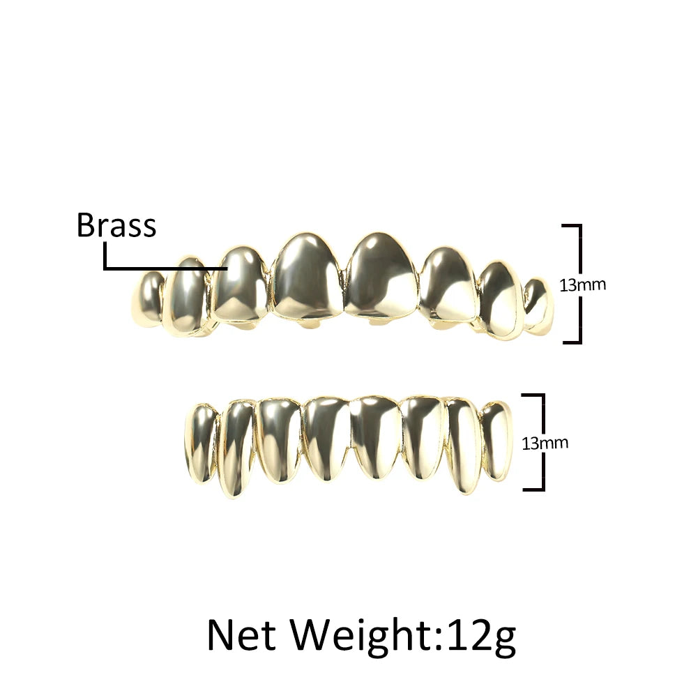 14K Gold Polished Plated Grillz