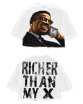 Y2K 'Richer Than My X' Hip-Hop Graphic T-Shirt