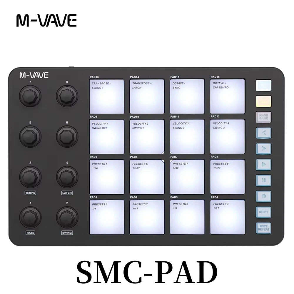 M-VAVE SMC-PAD Portable MIDI Controller Set