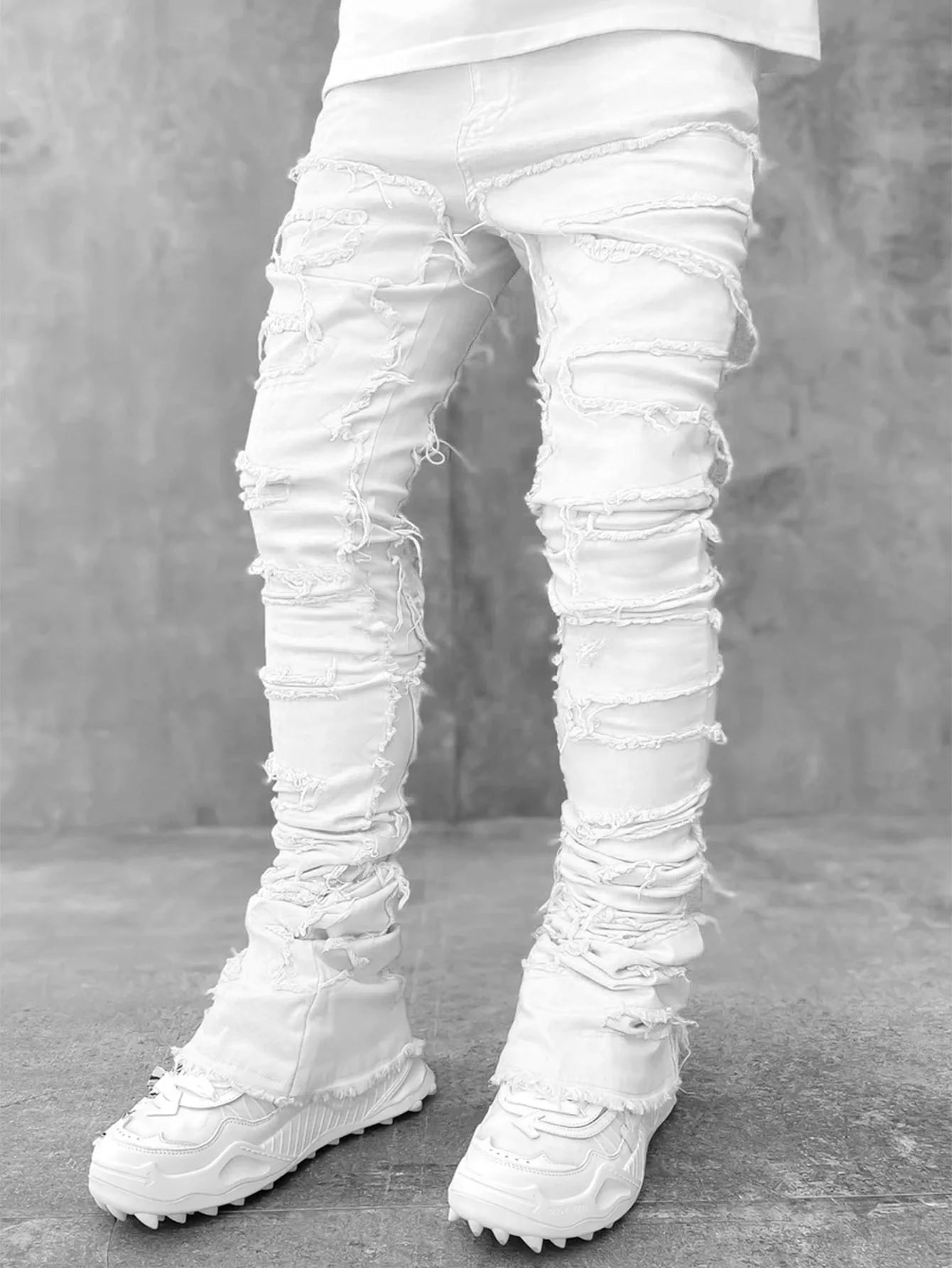Men's Ripped Slim Fit Denim Jeans - Trendy Style