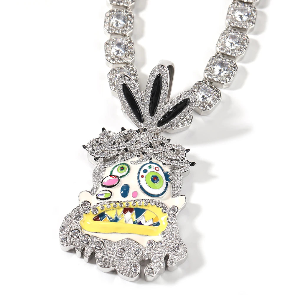 Iced-Out Travis Scott Ghost Pendant Necklace
