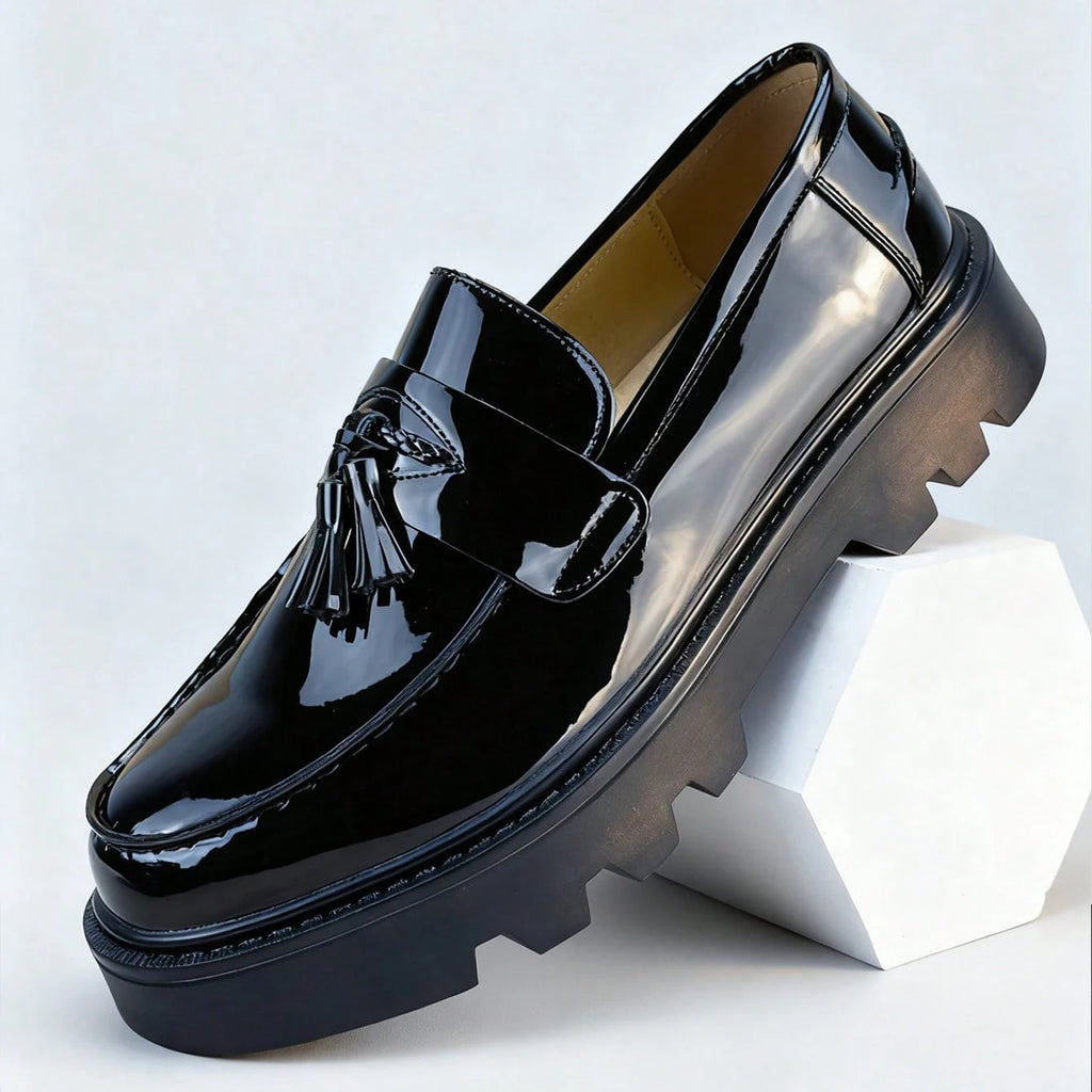 Men's Classic Fashion Thick Sole Penny Loafers Slip-On Business Dress Shoes