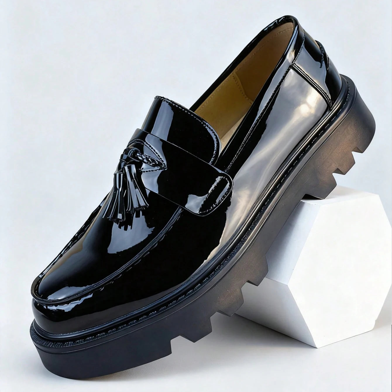 Men's Classic Fashion Thick Sole Penny Loafers Slip-On Business Dress Shoes