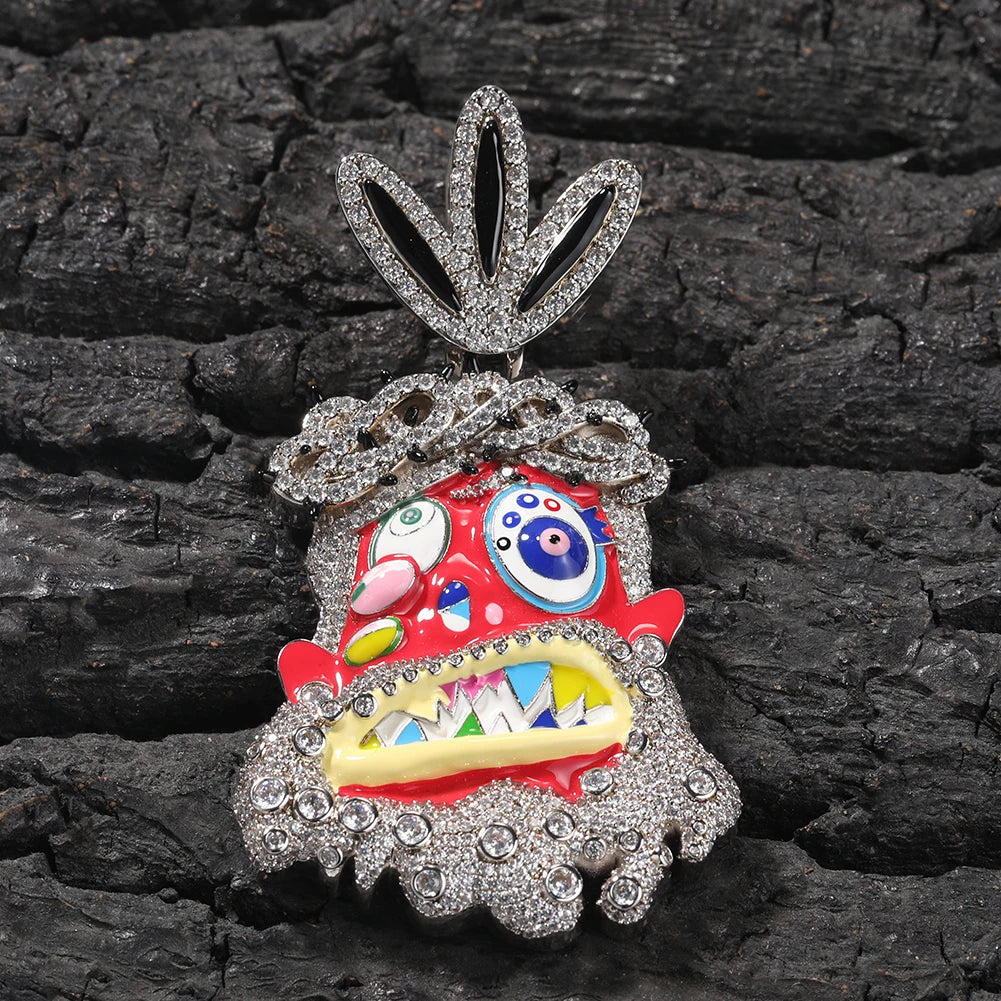 Iced-Out Travis Scott Ghost Pendant Necklace