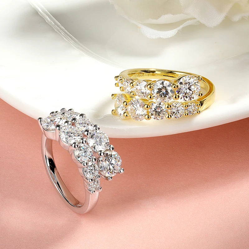 Sparkling Flawless Diamond Full Moissanite Rings