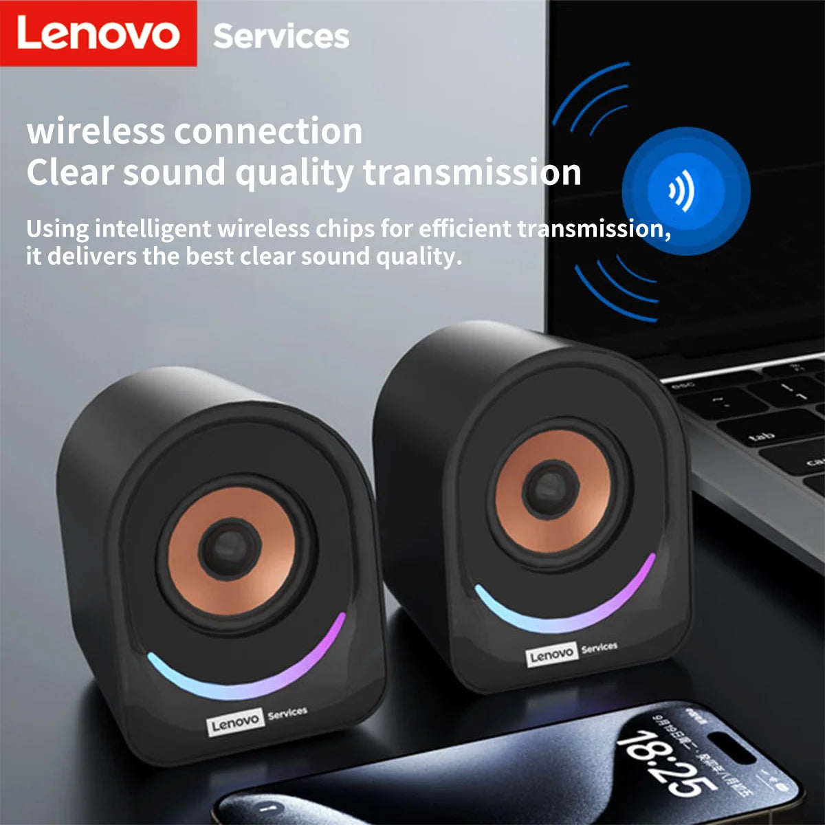 Classic Small Portable Wired Desktop Speakers by Lenovo