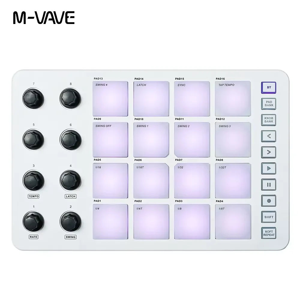 M-VAVE SMK-25 Pro MIDI Controller Wireless/USB DAW Sync | RGB Backlit