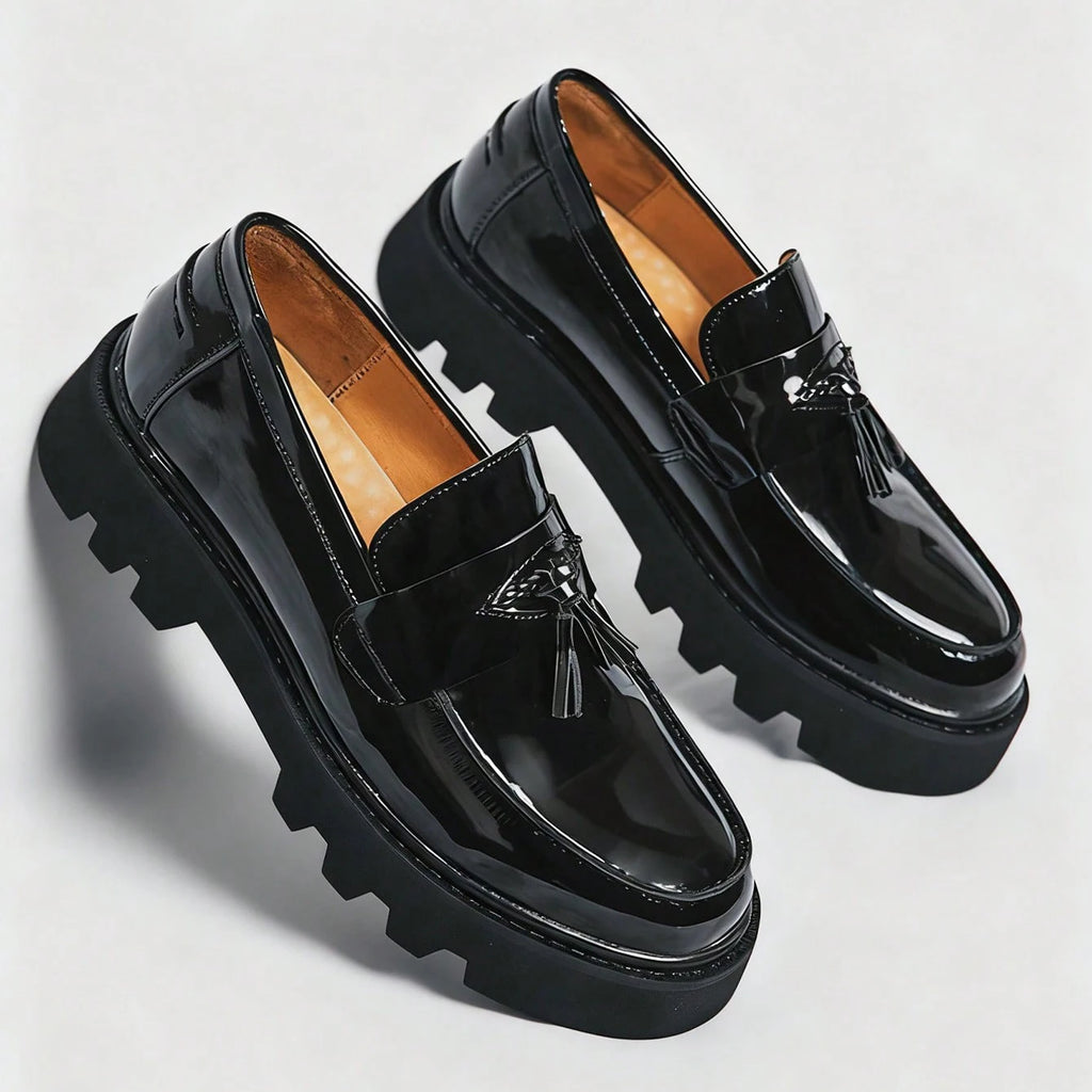 Men's Classic Fashion Thick Sole Penny Loafers Slip-On Business Dress Shoes